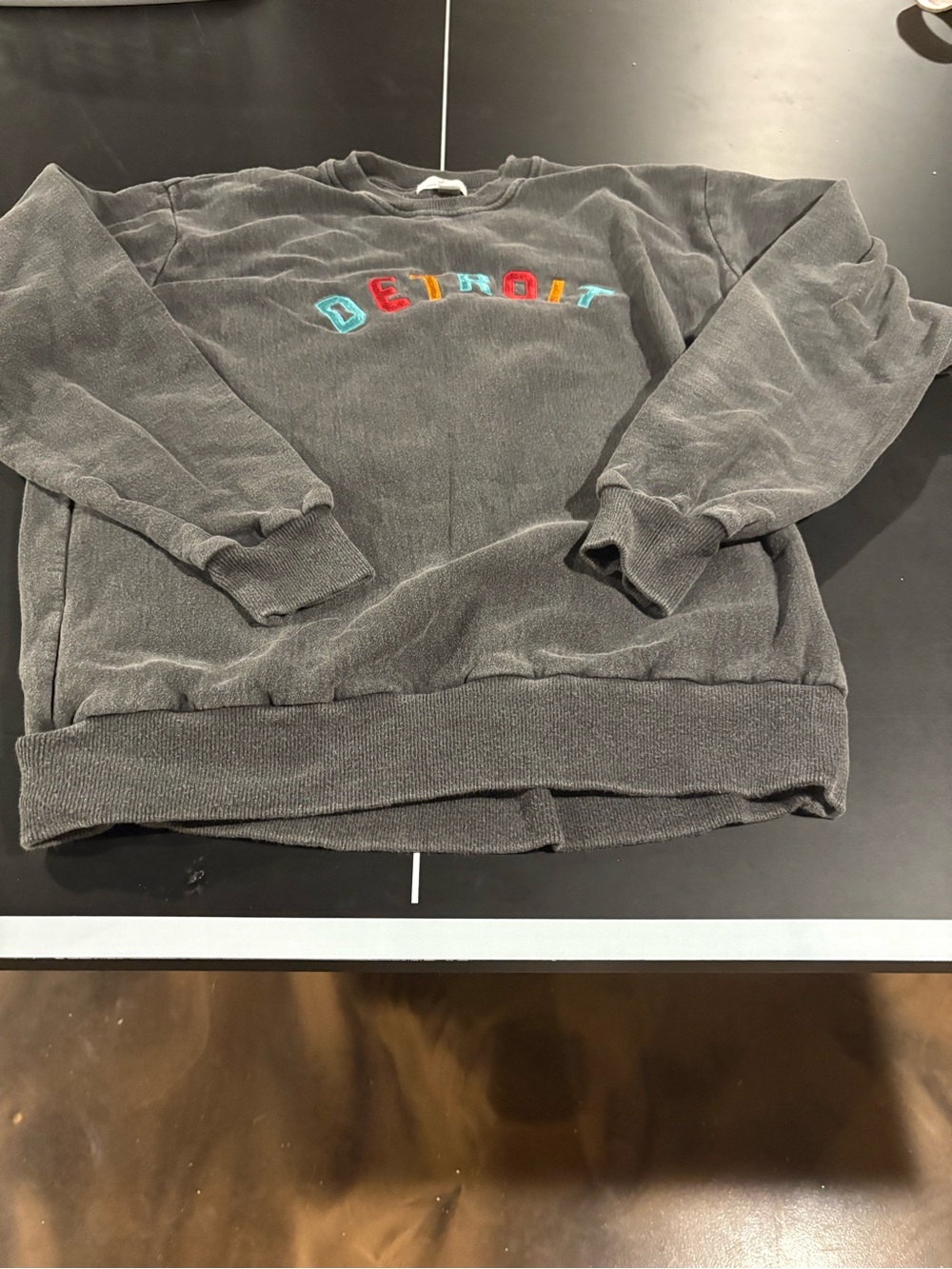 Detroit Embroidered Cotton-Blend Sweatshirt - Gray